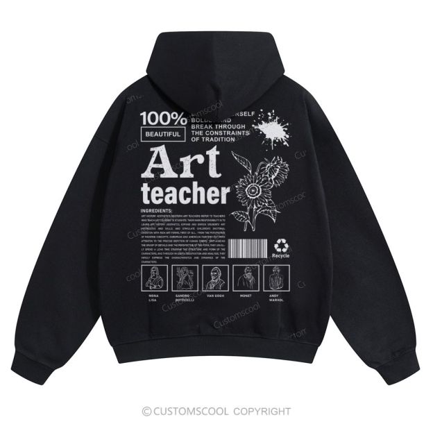 Art Teacher Solid Color Hoodie Customscool