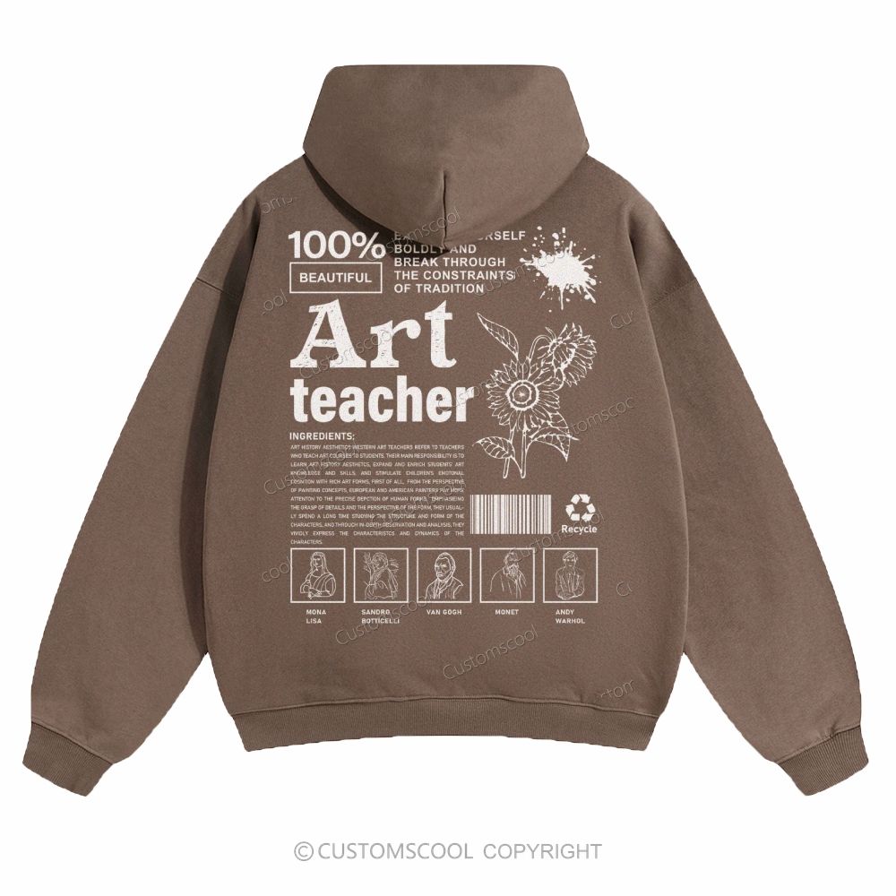 Art Teacher Solid Color Hoodie Customscool