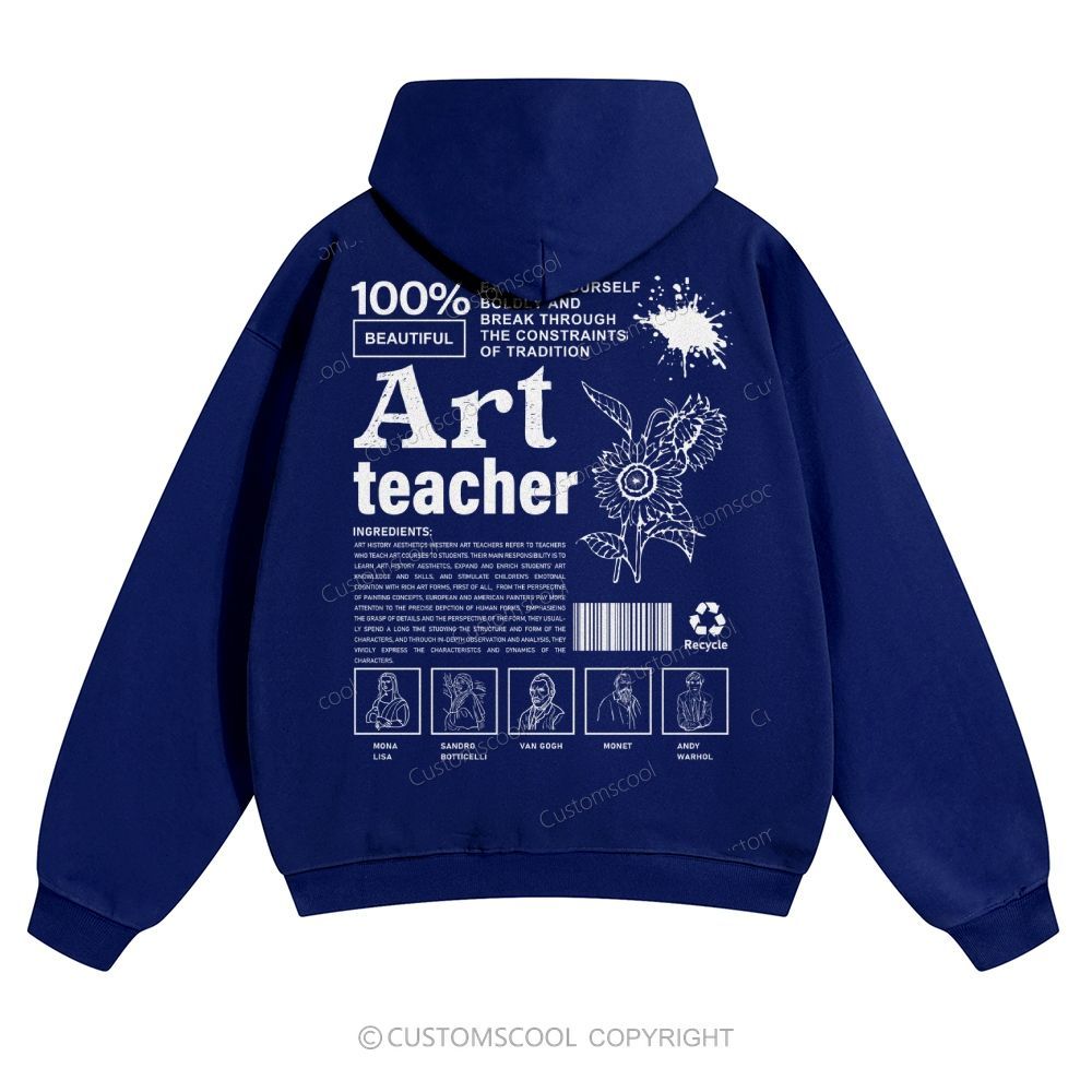 Art Teacher Solid Color Hoodie Customscool