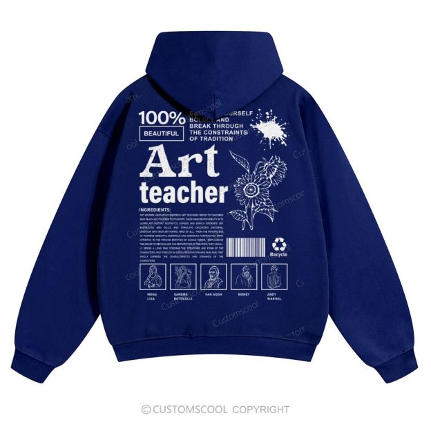 Art Teacher Solid Color Hoodie Customscool