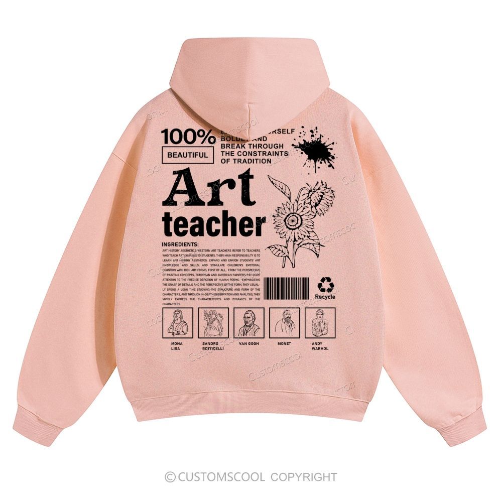 Art Teacher Solid Color Hoodie Customscool
