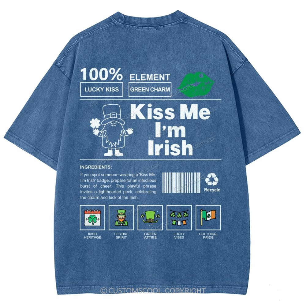 Kiss Me I’m Irish Unisex Fit Washed T-Shirt