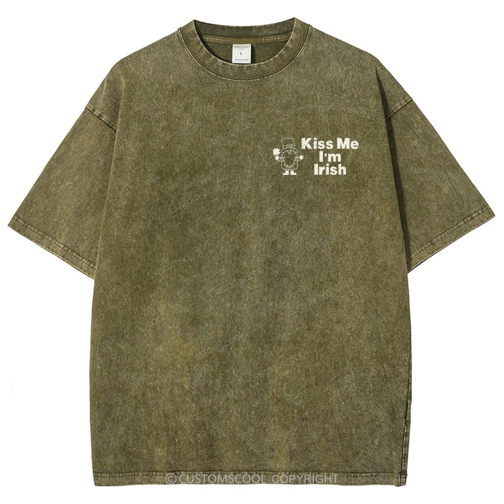 Kiss Me I’m Irish Unisex Fit Washed T-Shirt
