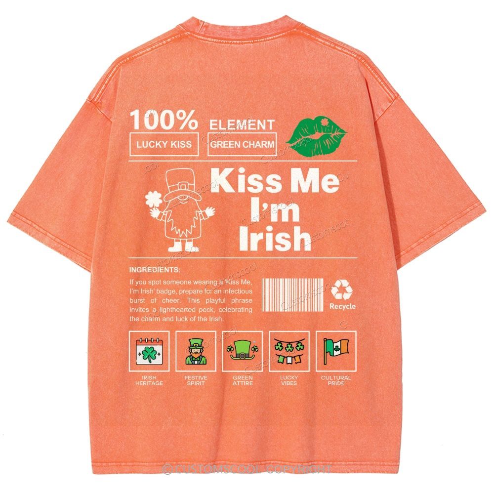 Kiss Me I’m Irish Unisex Fit Washed T-Shirt