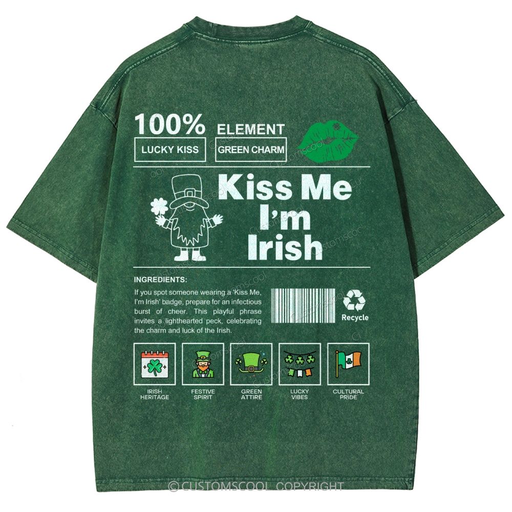 Kiss Me I’m Irish Unisex Fit Washed T-Shirt