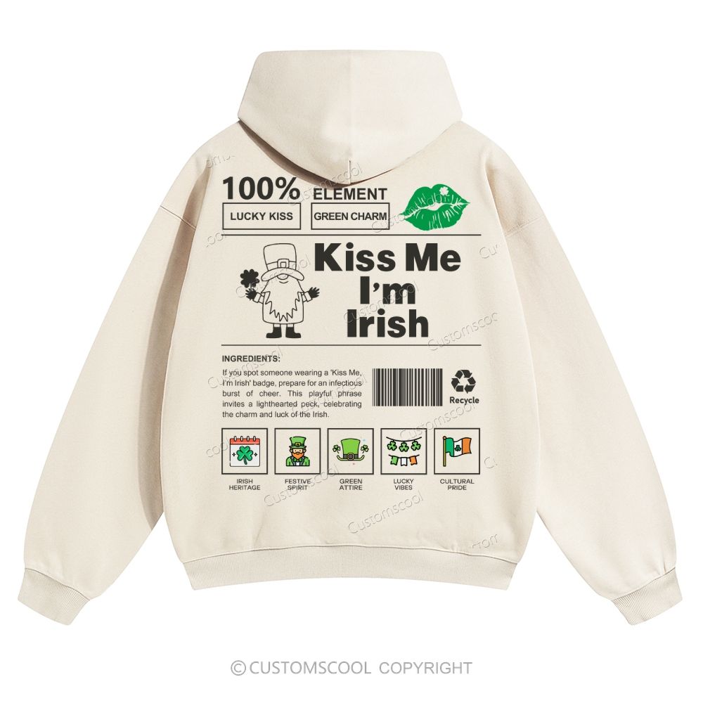 Kiss Me, I’m Irish Solid Color Hoodie