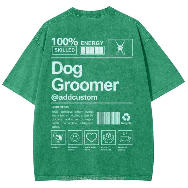Dog Groomer Addcustom Unisex Fit Washed T-Shirt Customscool