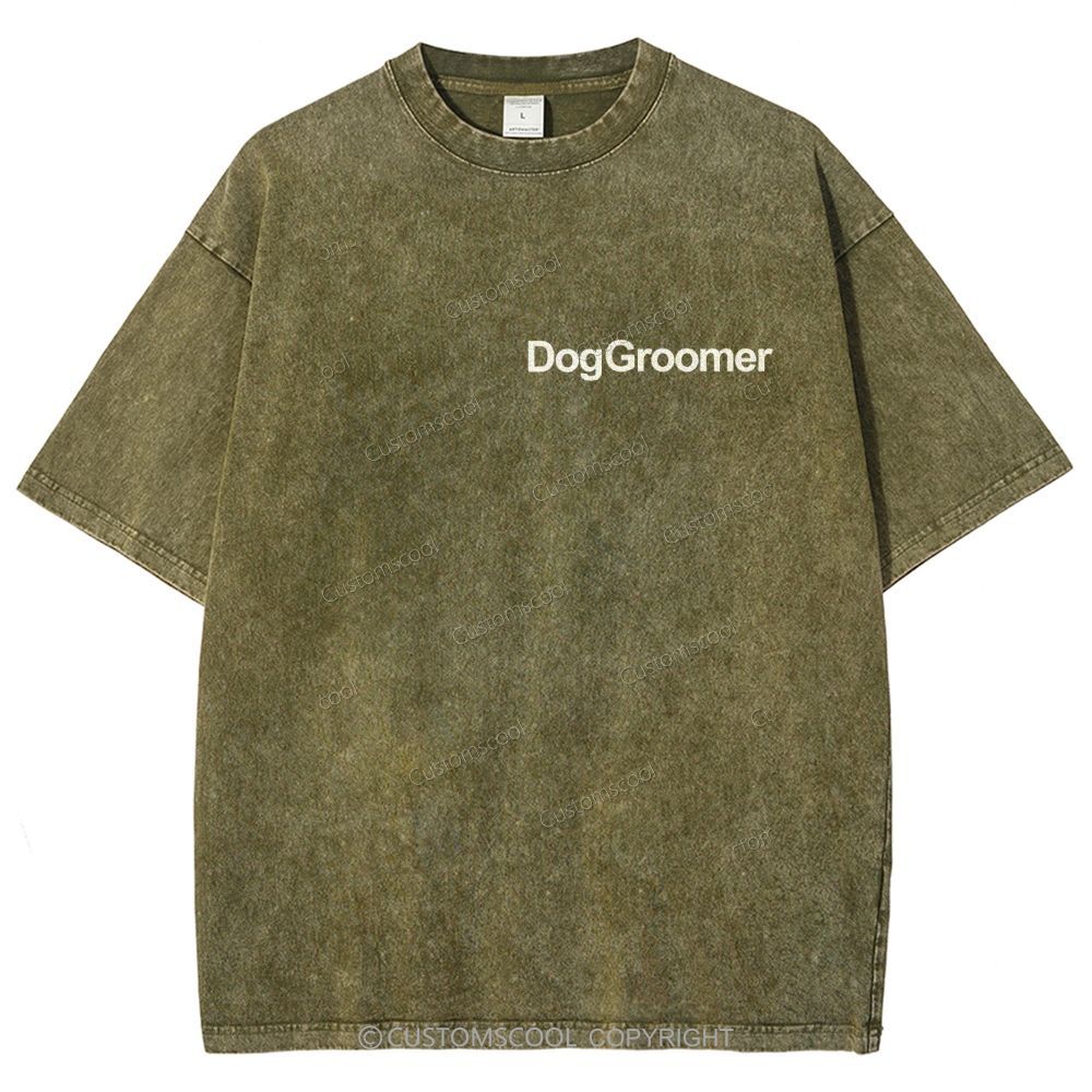Dog Groomer Addcustom Unisex Fit Washed T-Shirt Customscool