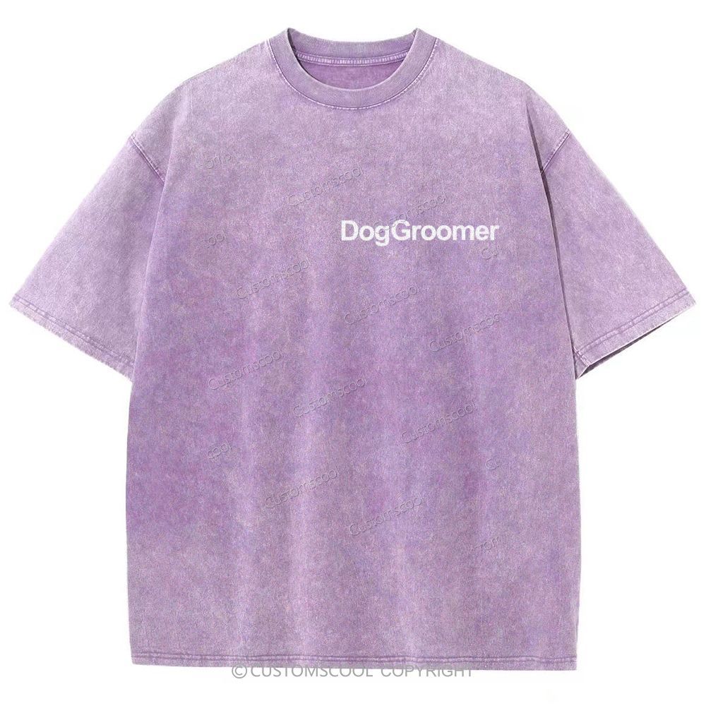 Dog Groomer Addcustom Unisex Fit Washed T-Shirt Customscool