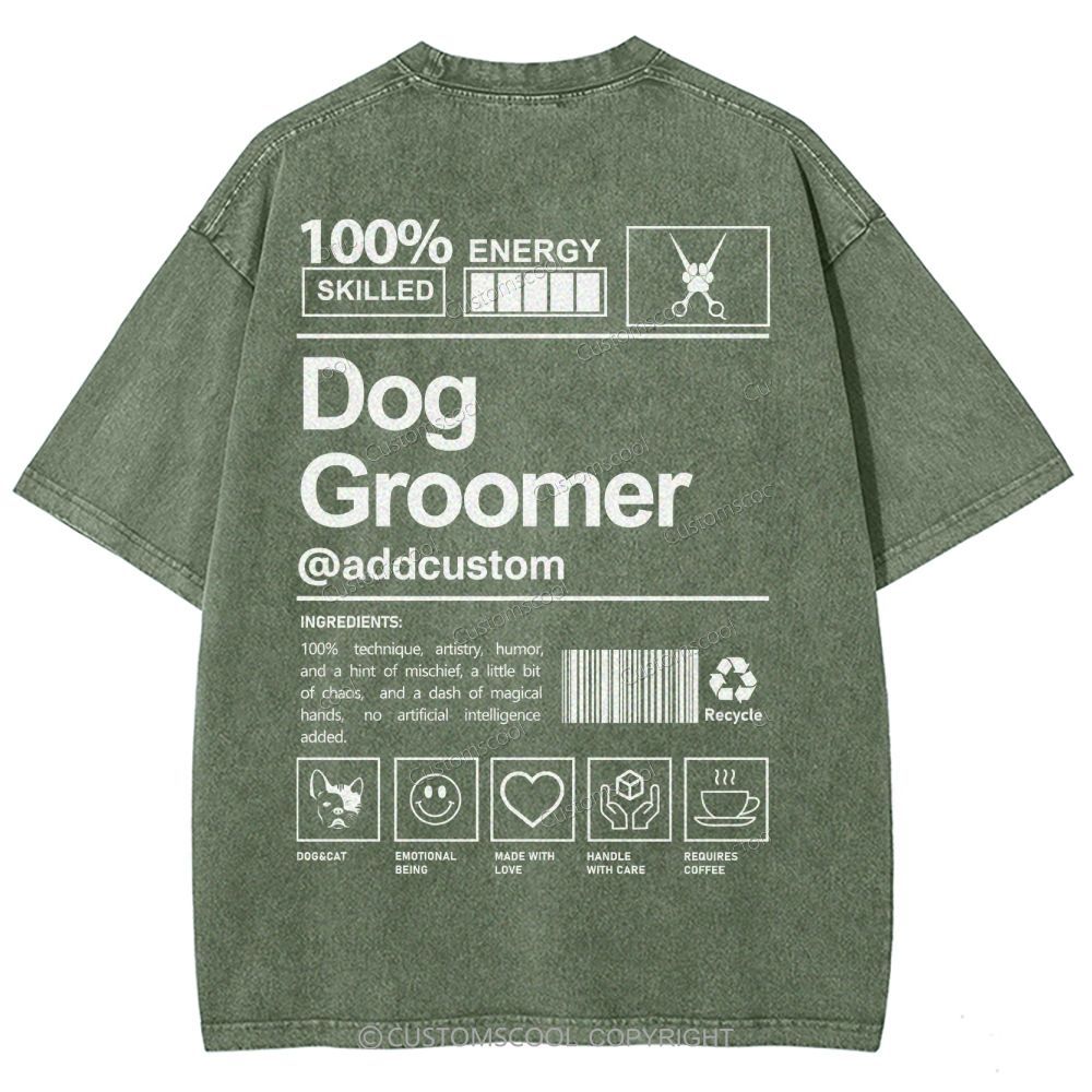 Dog Groomer Addcustom Unisex Fit Washed T-Shirt Customscool