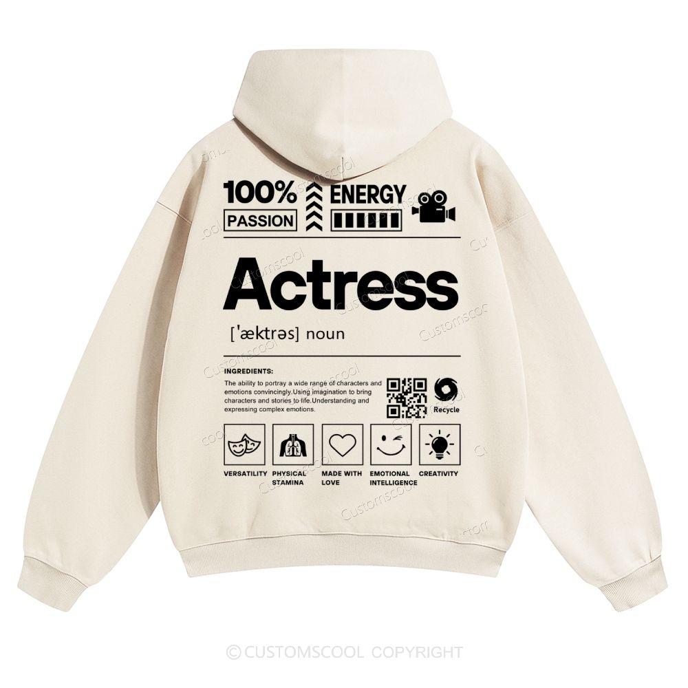 Actress Solid Color Hoodie