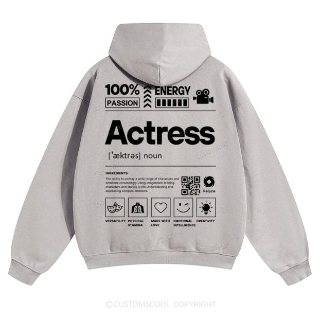 Actress Solid Color Hoodie