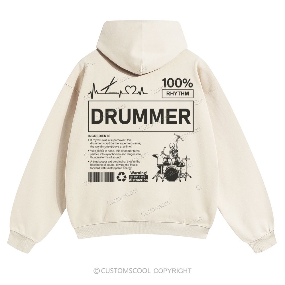 Drummer Solid Color Hoodie