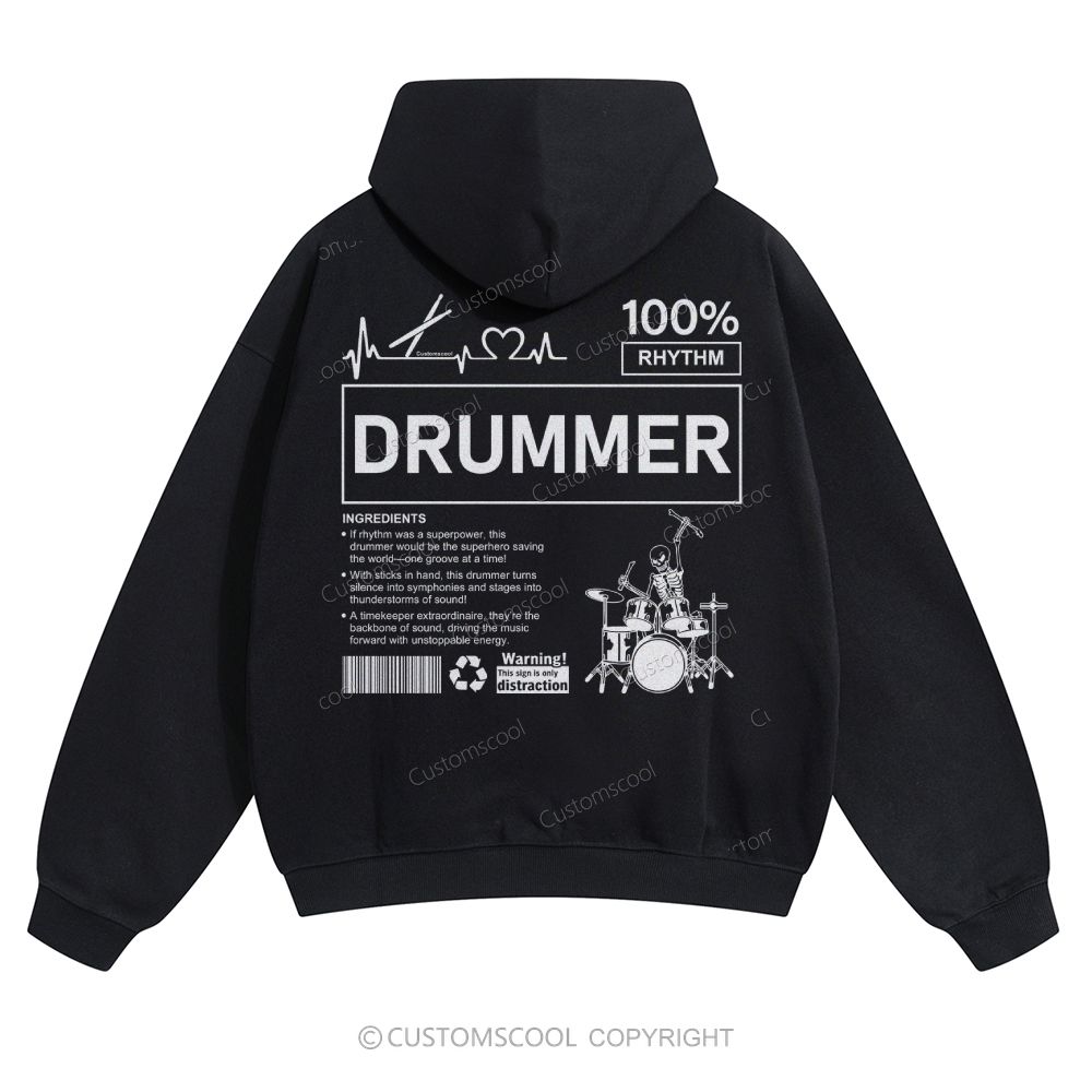 Drummer Solid Color Hoodie