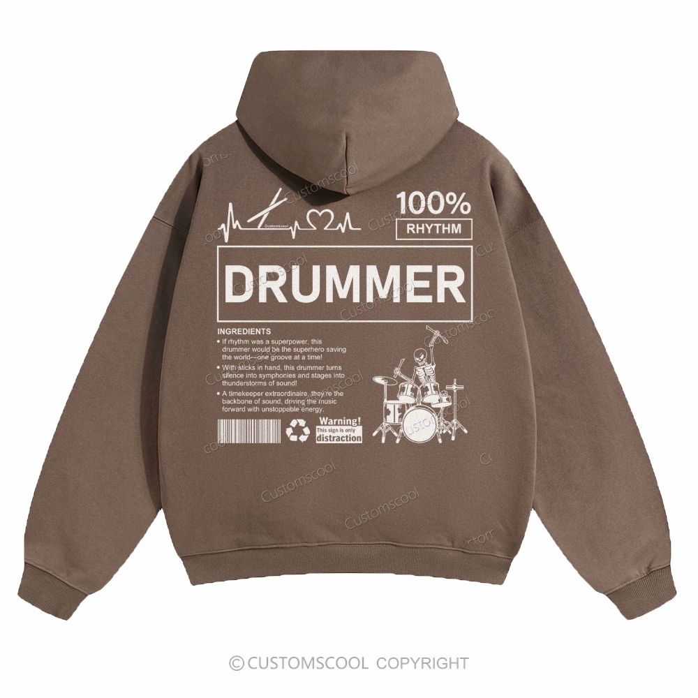 Drummer Solid Color Hoodie