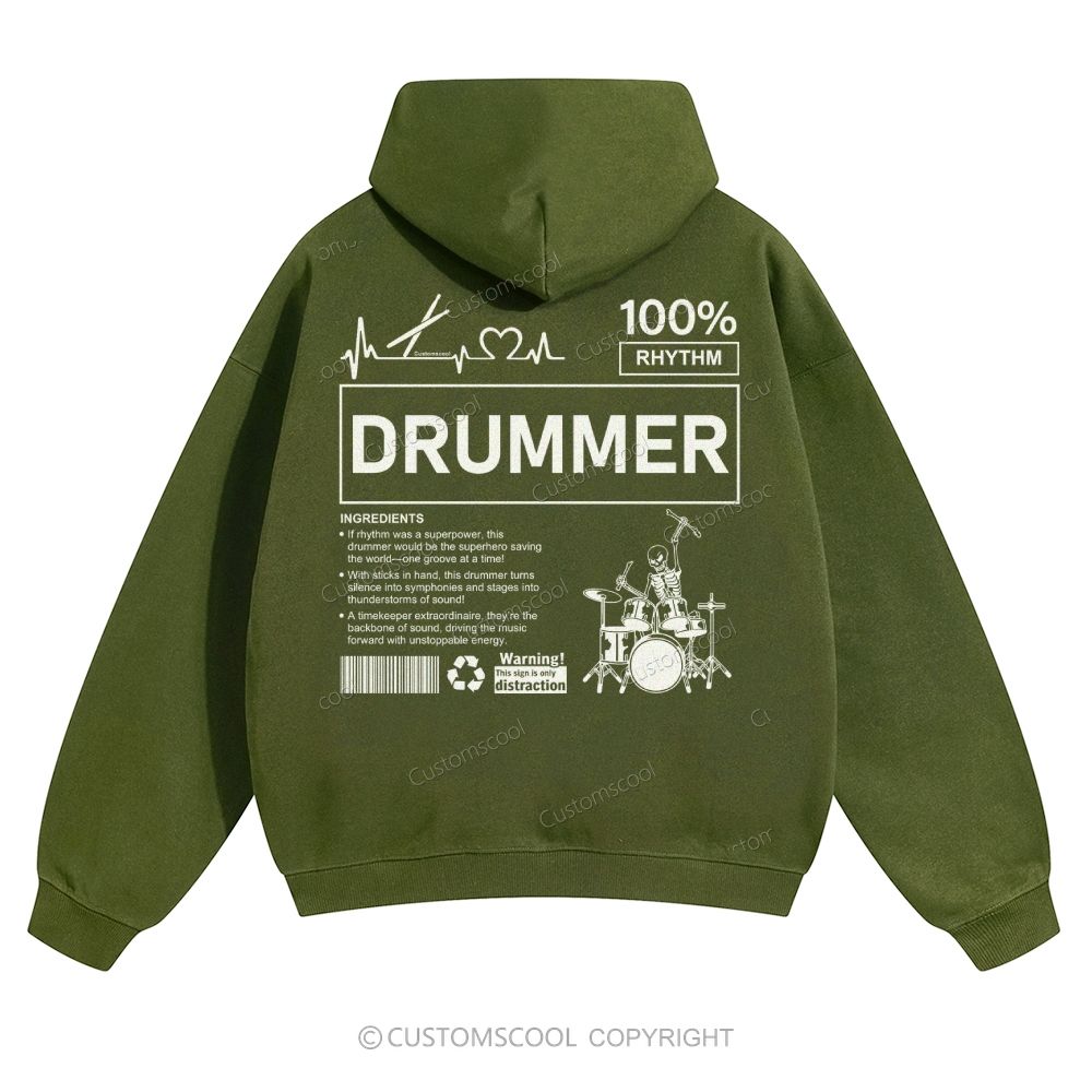 Drummer Solid Color Hoodie