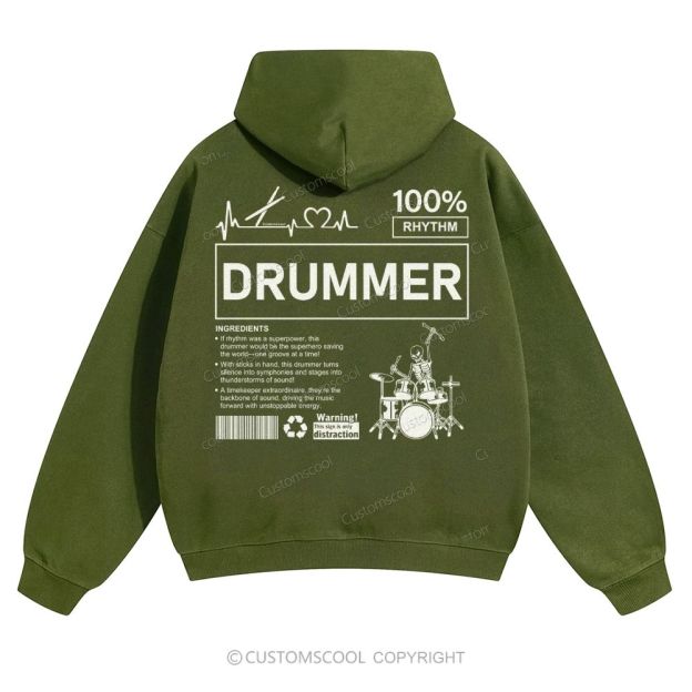 Drummer Solid Color Hoodie