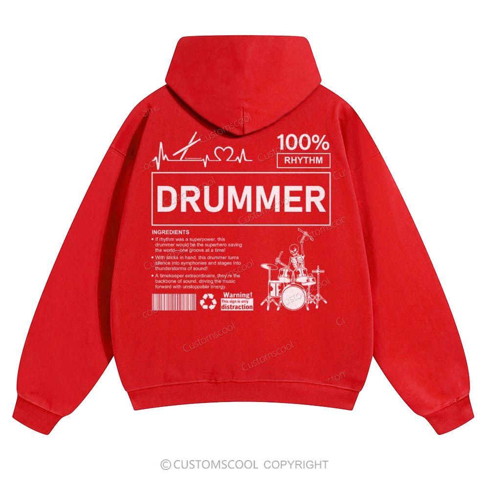 Drummer Solid Color Hoodie