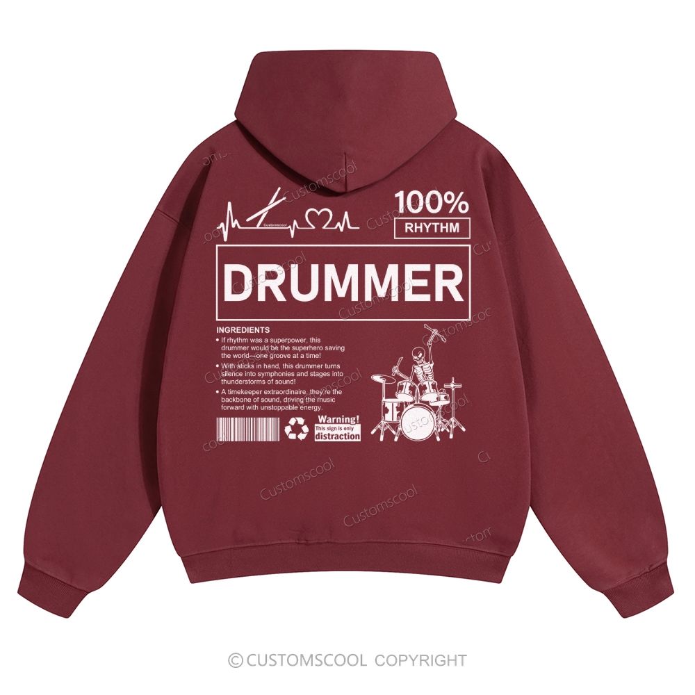 Drummer Solid Color Hoodie