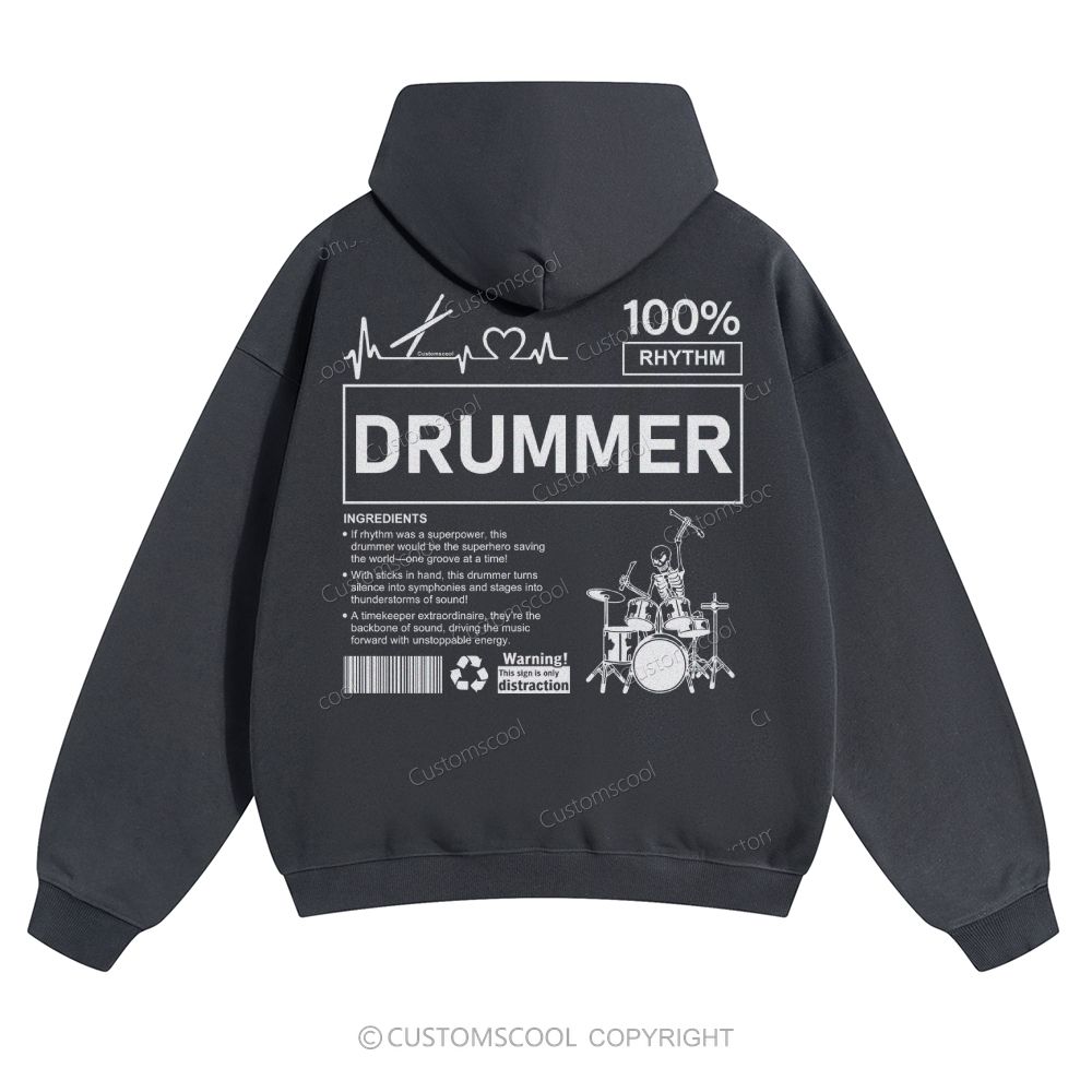 Drummer Solid Color Hoodie