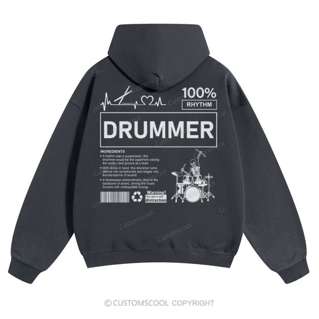 Drummer Solid Color Hoodie