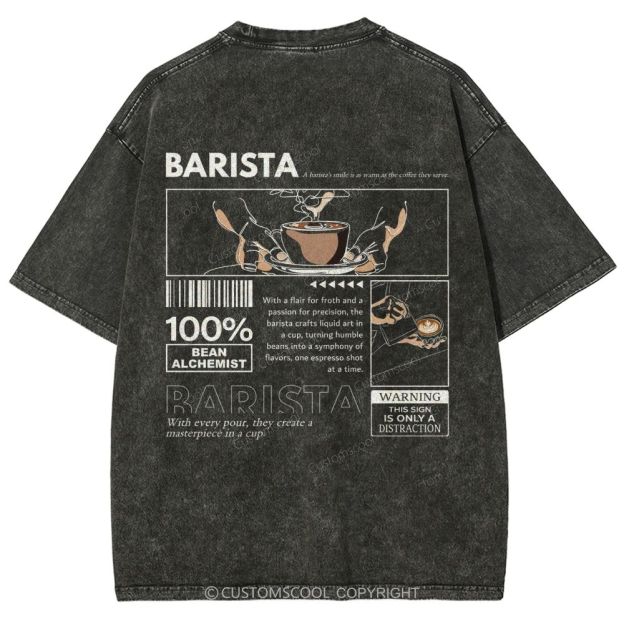 Barista Unisex Fit Washed T-Shirt