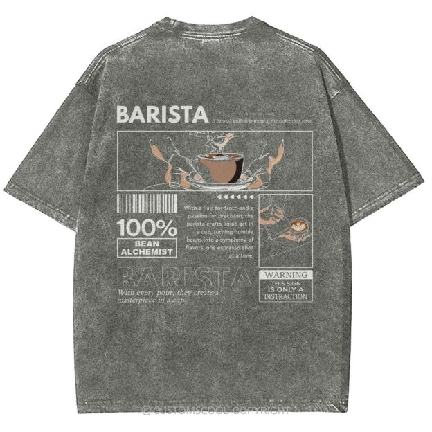 Barista Unisex Fit Washed T-Shirt
