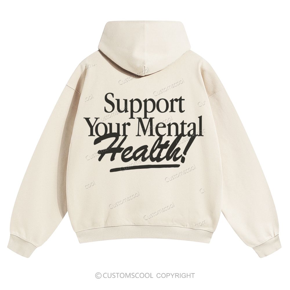 Support Your Mental Health Solid Color Hoodie