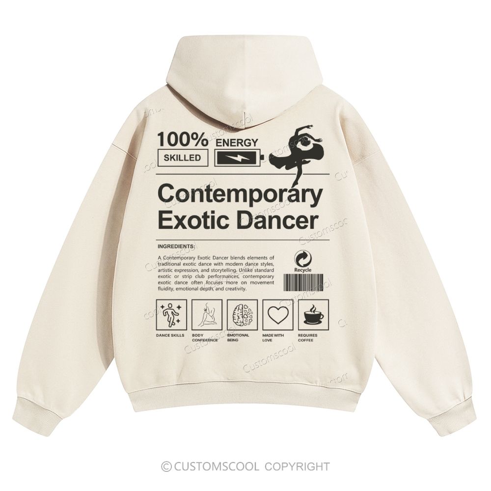 Contemporary Exotic Dancer Solid Color Hoodie