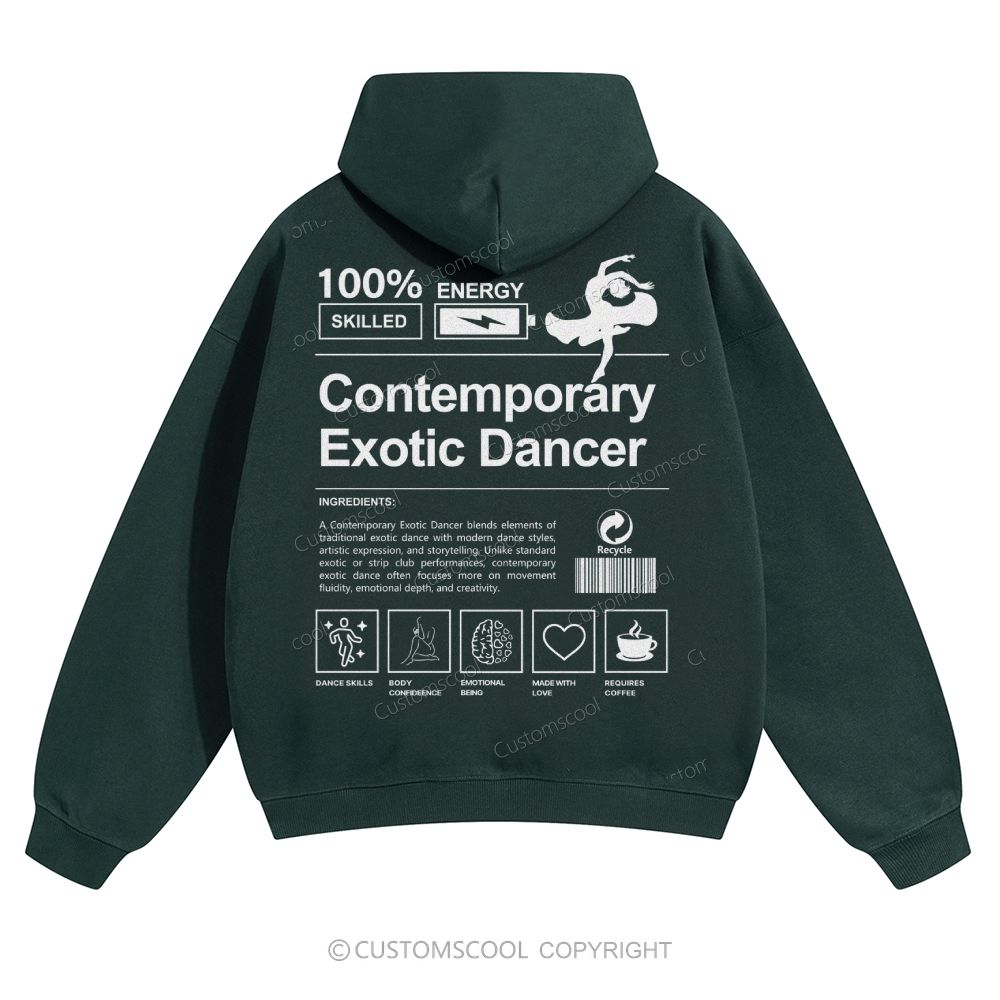 Contemporary Exotic Dancer Solid Color Hoodie