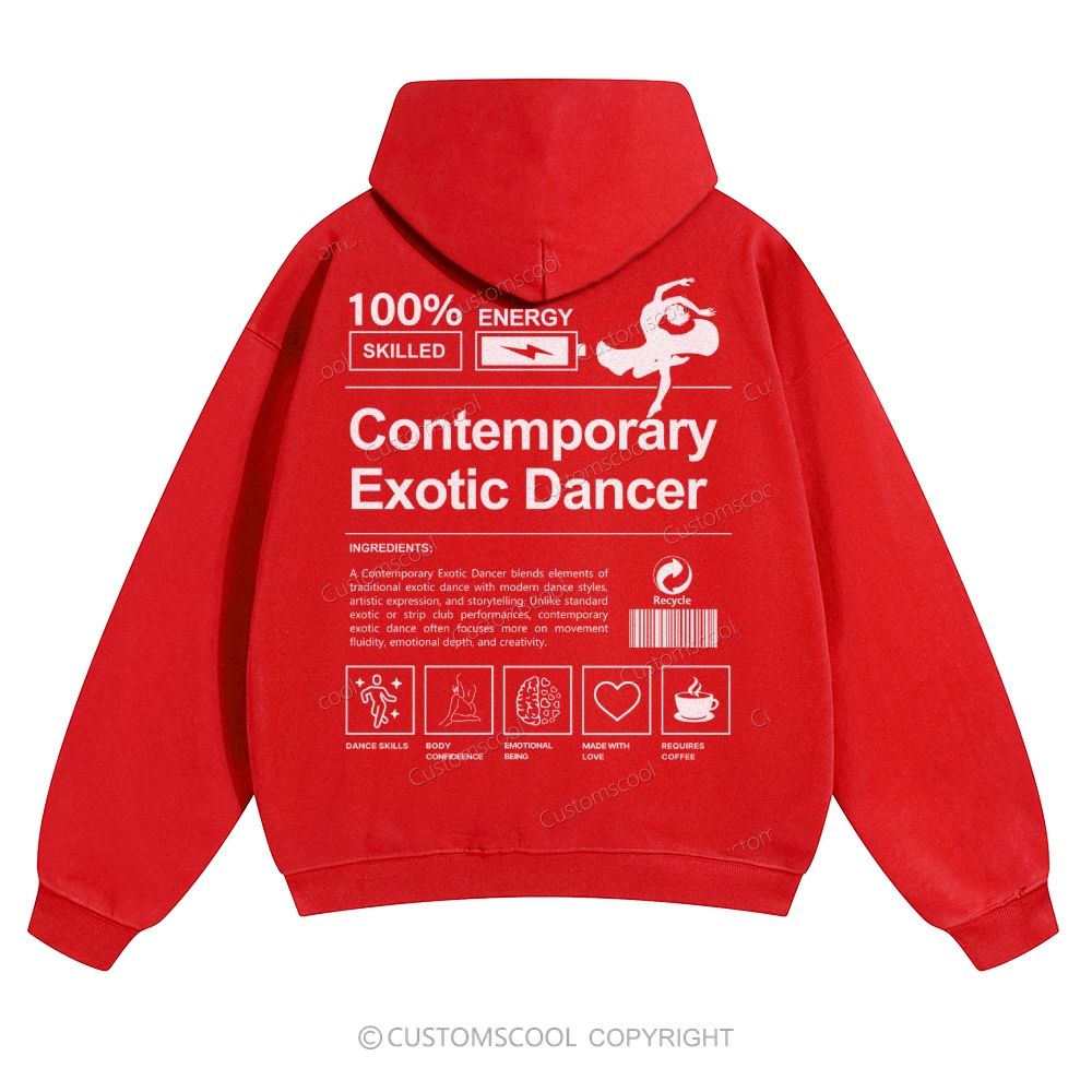 Contemporary Exotic Dancer Solid Color Hoodie