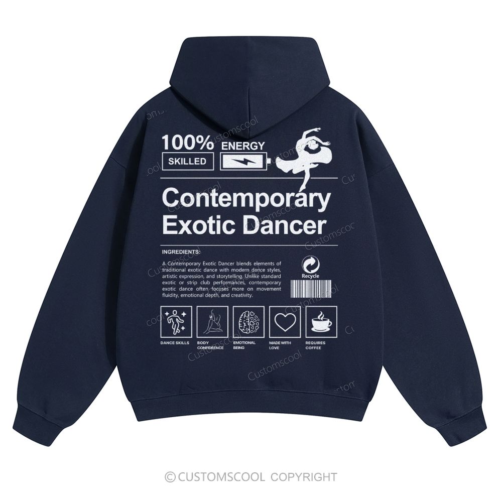 Contemporary Exotic Dancer Solid Color Hoodie