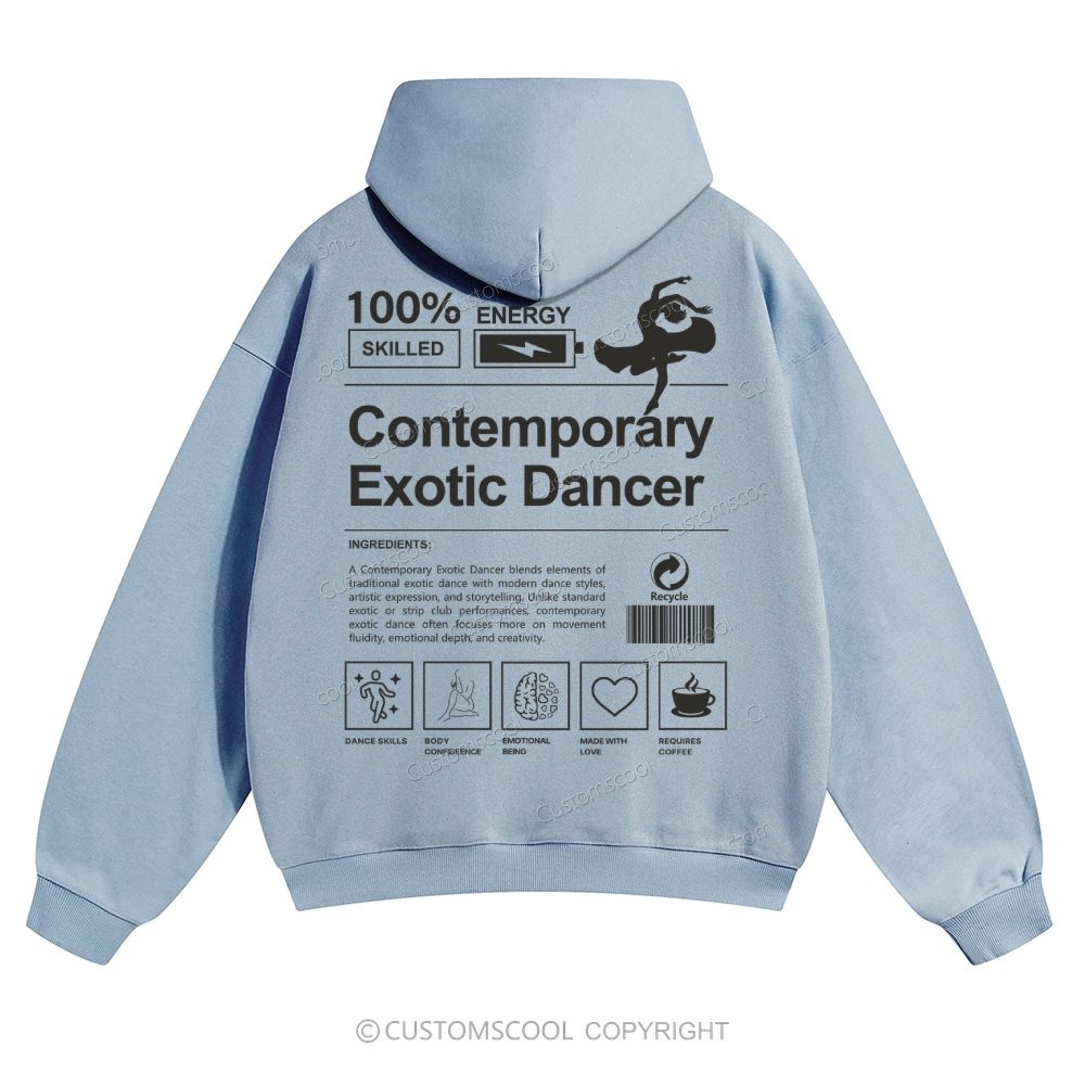 Contemporary Exotic Dancer Solid Color Hoodie