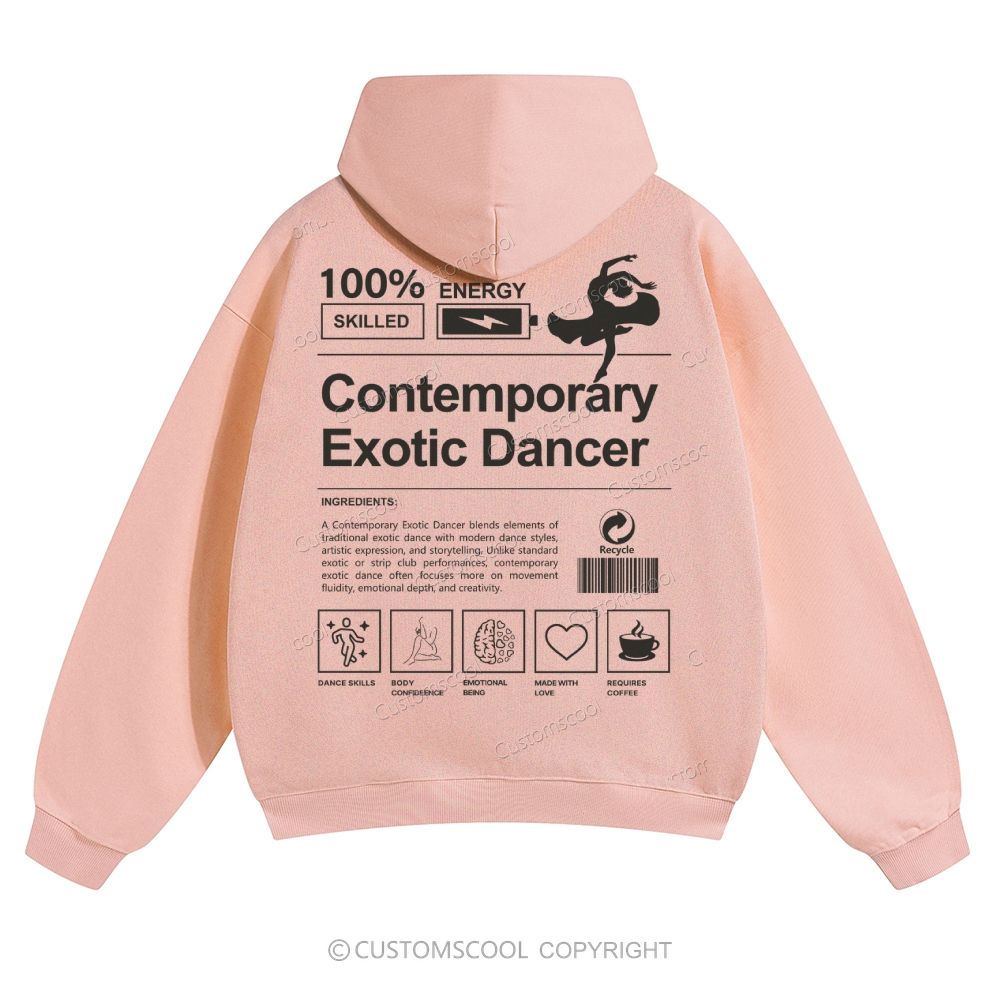 Contemporary Exotic Dancer Solid Color Hoodie