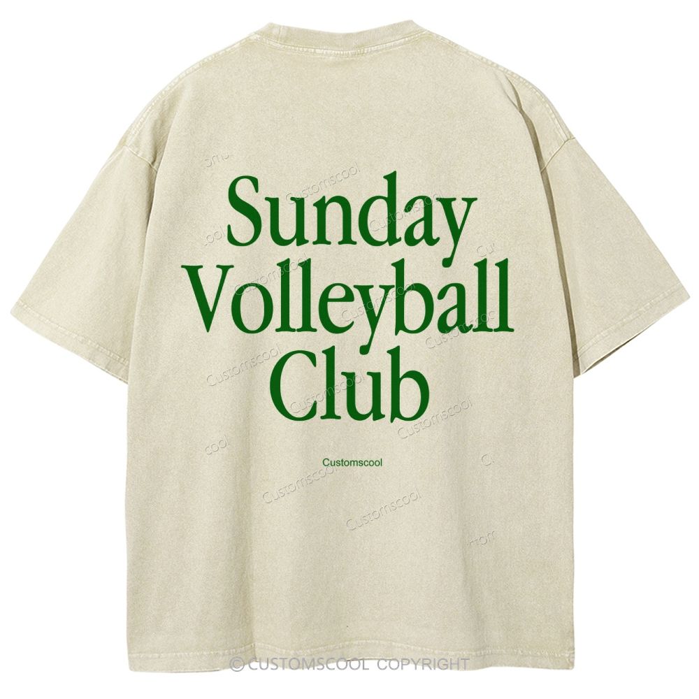 Sunday Volleyball Club Unisex Fit Washed T-Shirt – Customscool