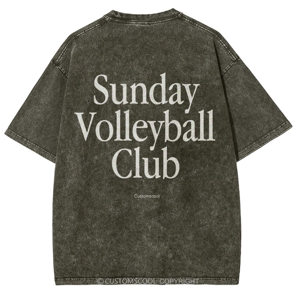 Sunday Volleyball Club Unisex Fit Washed T-Shirt – Customscool