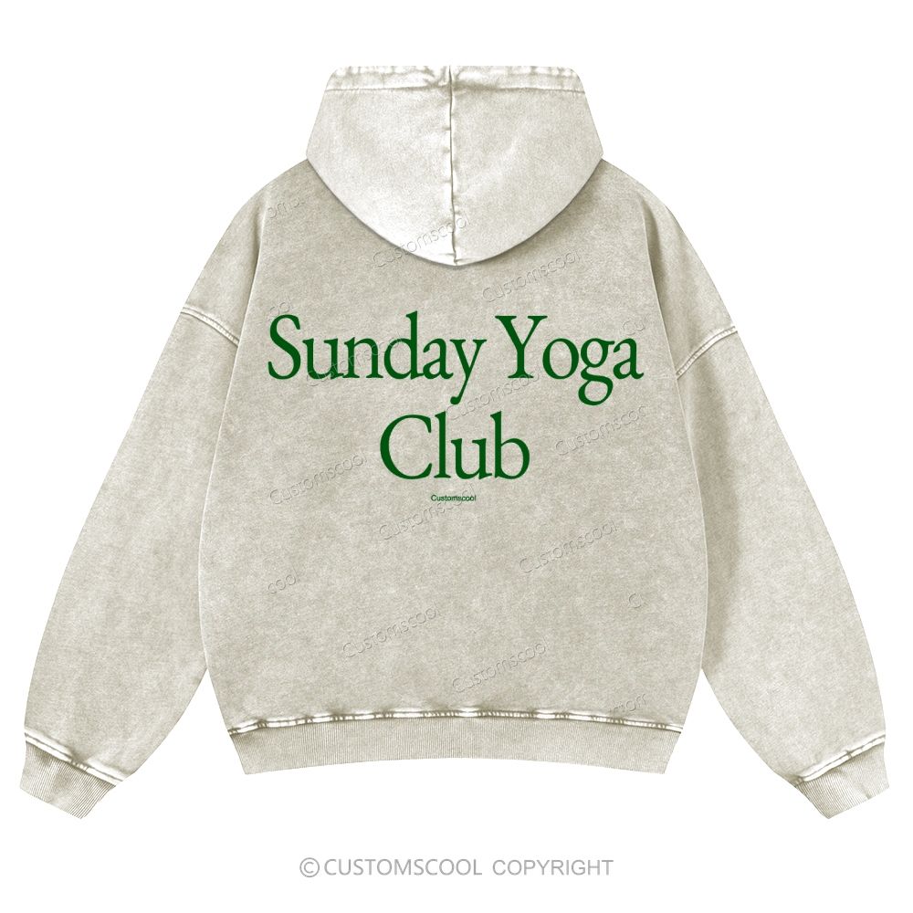 Sunday Yoga Club Casual Washed Hoodie Customscool