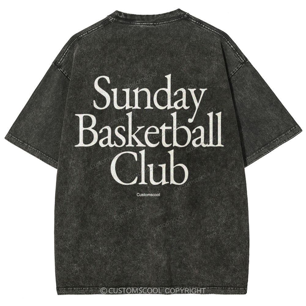 Sunday Basketball Club Unisex Fit Washed T-Shirt Customscool