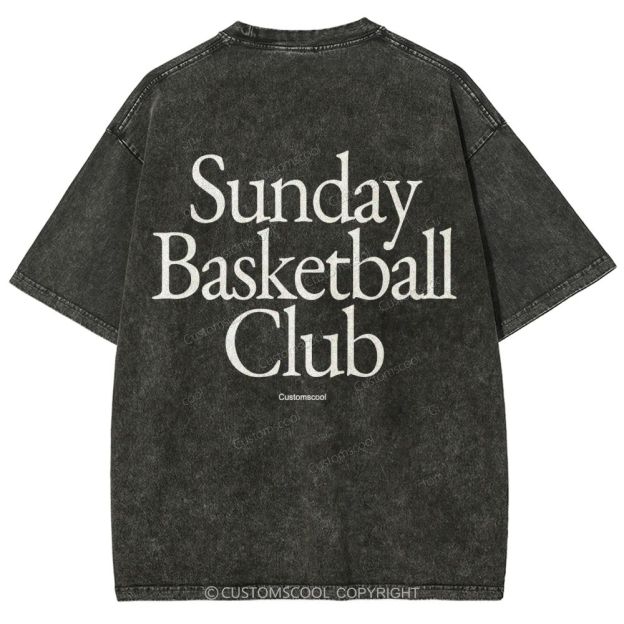 Sunday Basketball Club Unisex Fit Washed T-Shirt Customscool