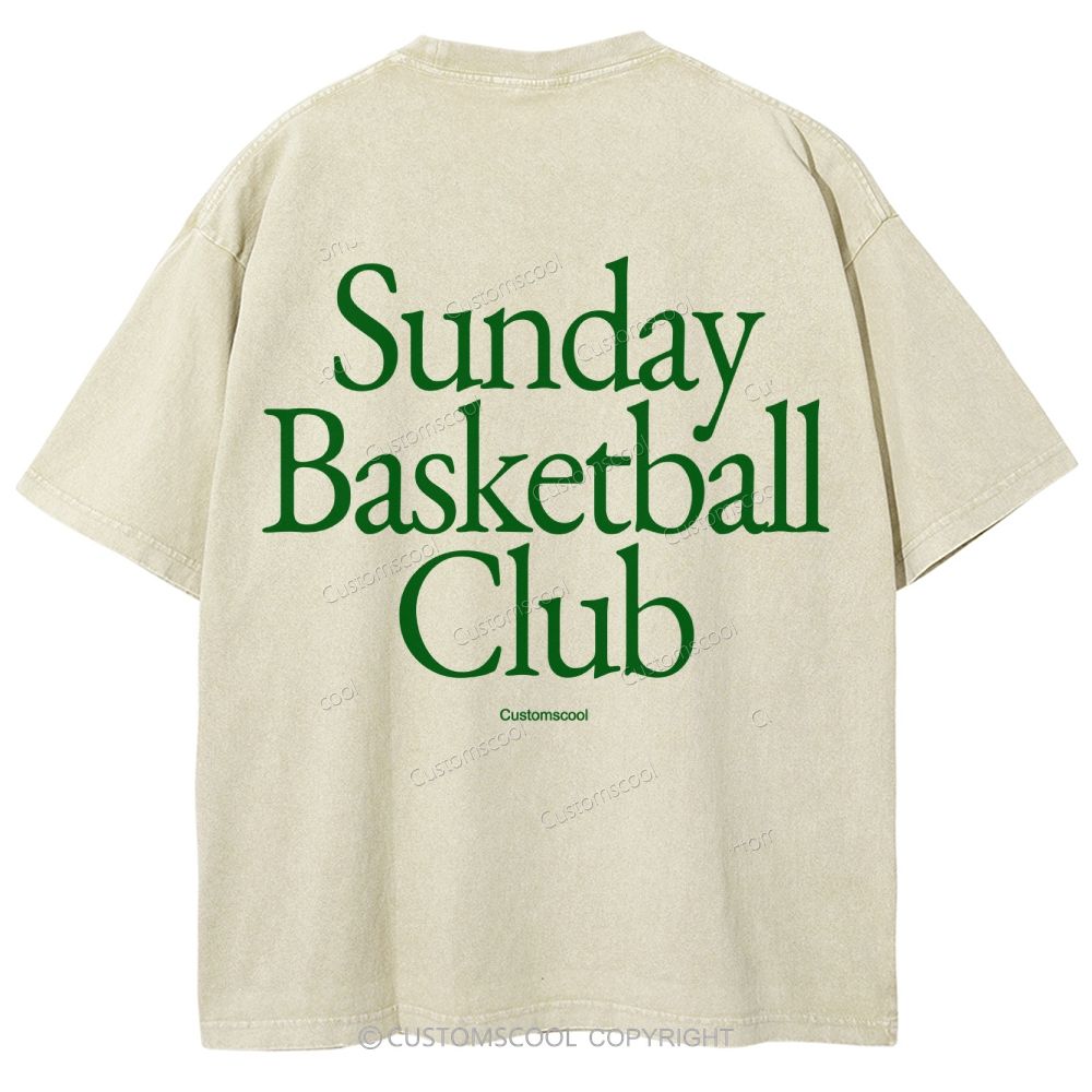 Sunday Basketball Club Unisex Fit Washed T-Shirt Customscool