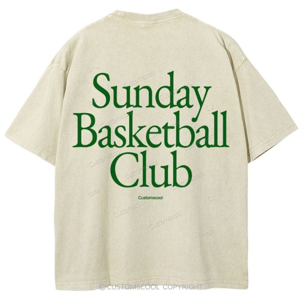 Sunday Basketball Club Unisex Fit Washed T-Shirt Customscool
