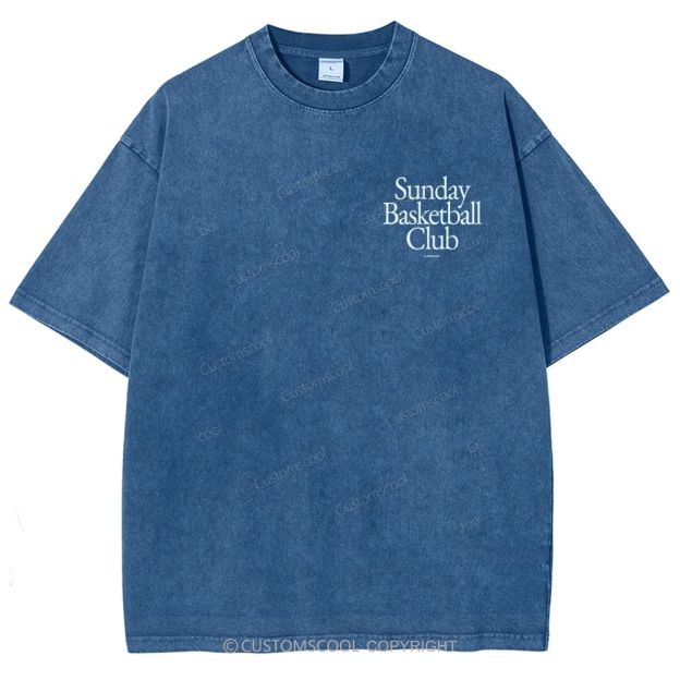 Sunday Basketball Club Unisex Fit Washed T-Shirt Customscool