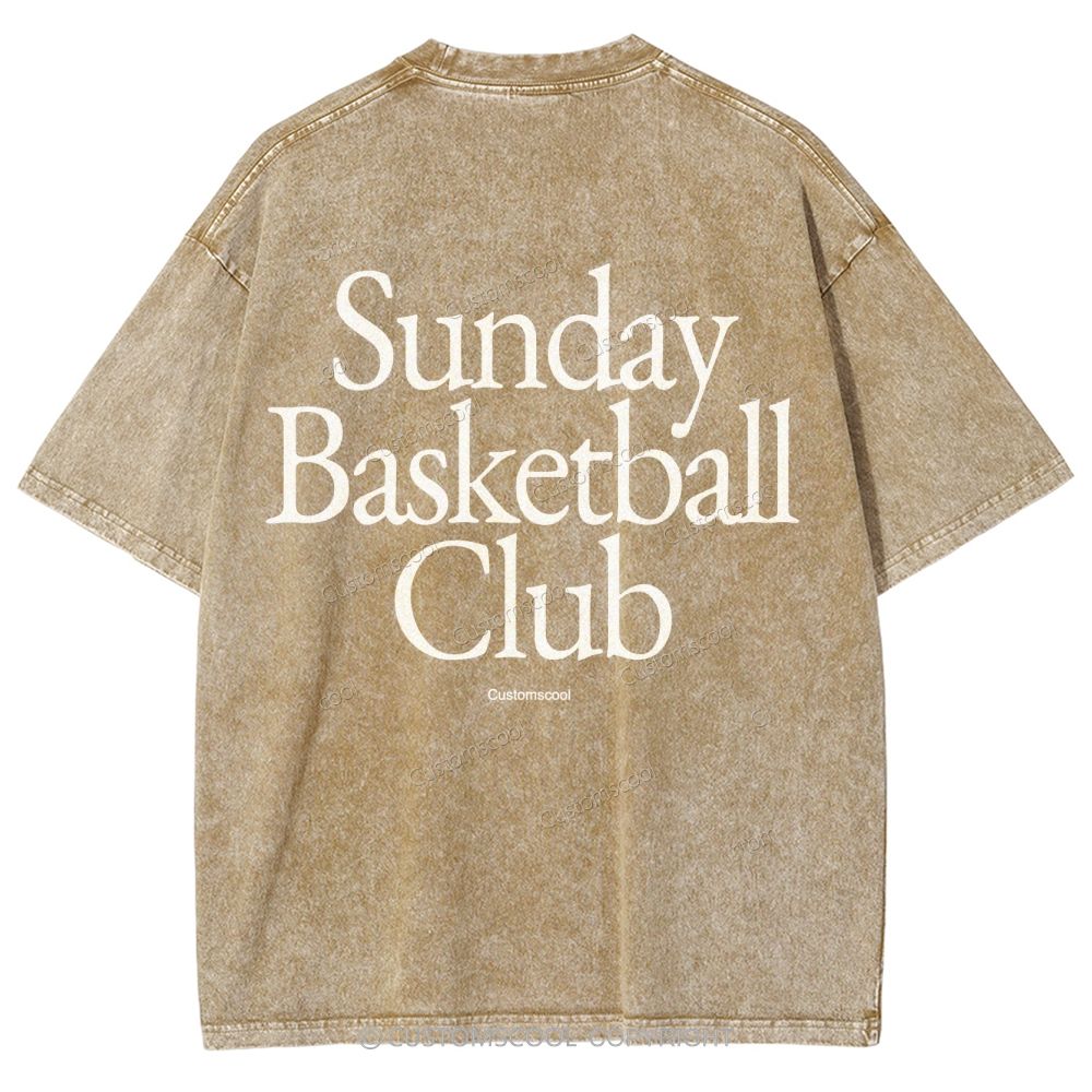 Sunday Basketball Club Unisex Fit Washed T-Shirt Customscool