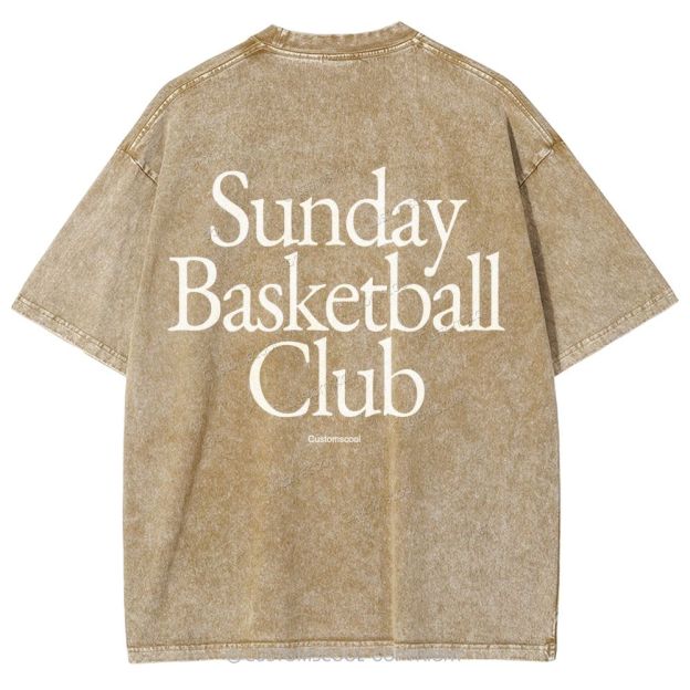 Sunday Basketball Club Unisex Fit Washed T-Shirt Customscool