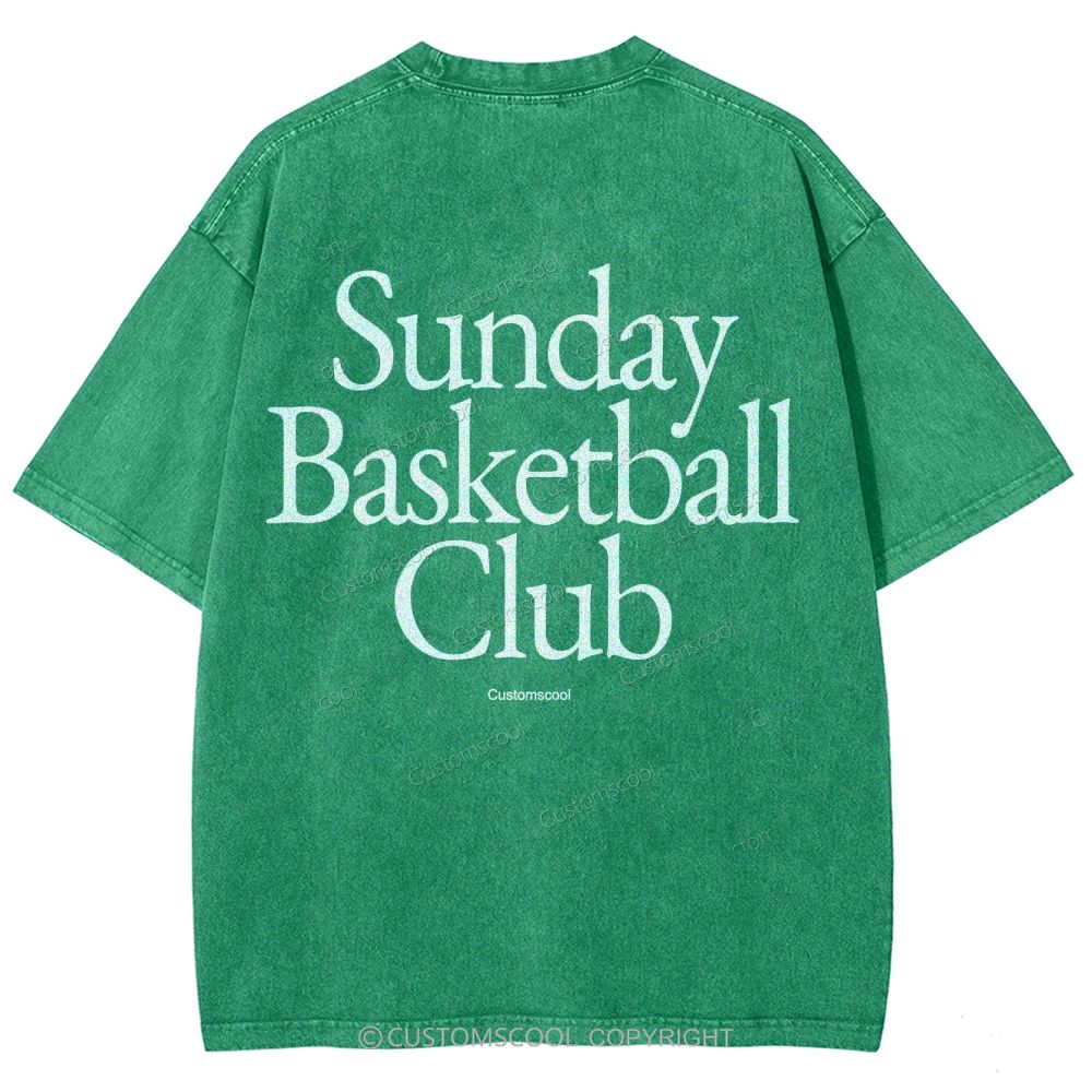 Sunday Basketball Club Unisex Fit Washed T-Shirt Customscool