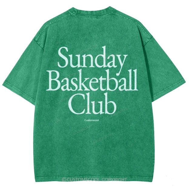 Sunday Basketball Club Unisex Fit Washed T-Shirt Customscool