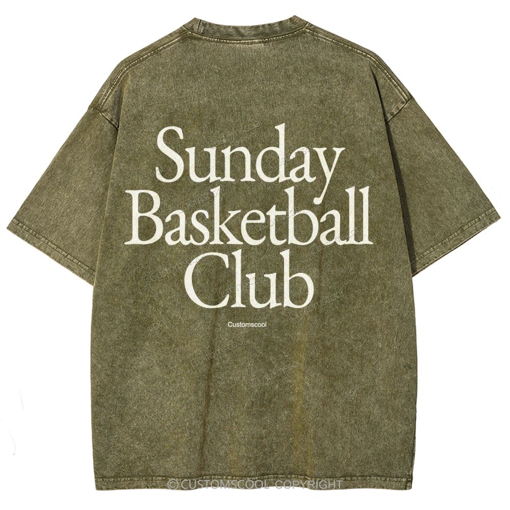 Sunday Basketball Club Unisex Fit Washed T-Shirt Customscool