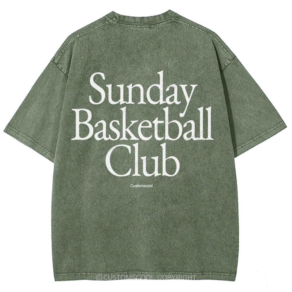 Sunday Basketball Club Unisex Fit Washed T-Shirt Customscool