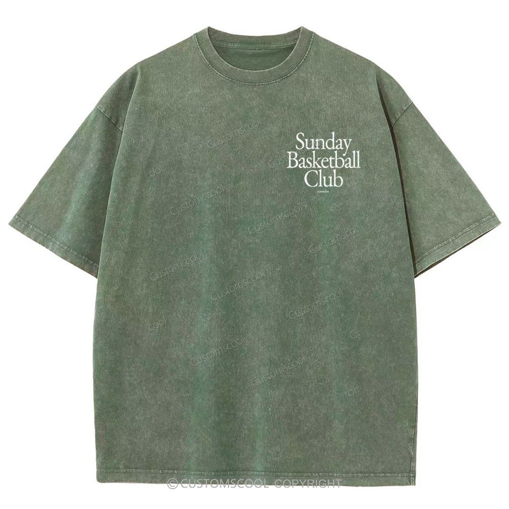 Sunday Basketball Club Unisex Fit Washed T-Shirt Customscool