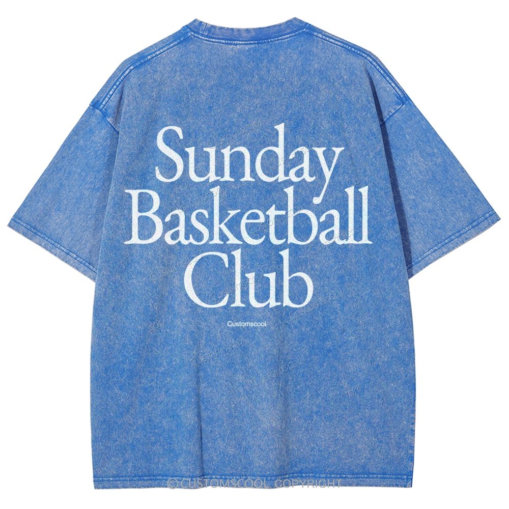 Sunday Basketball Club Unisex Fit Washed T-Shirt Customscool